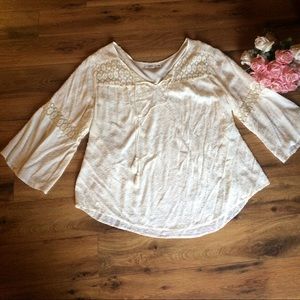Cream bohemian lace shirt